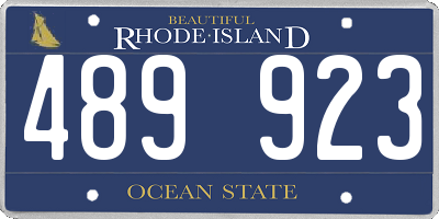 RI license plate 489923