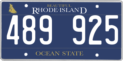 RI license plate 489925