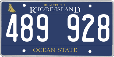 RI license plate 489928