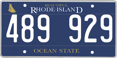 RI license plate 489929