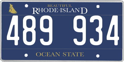 RI license plate 489934