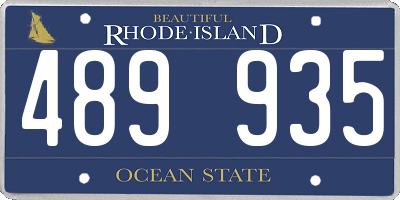RI license plate 489935