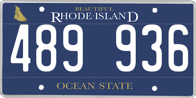 RI license plate 489936