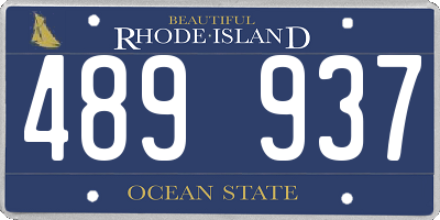 RI license plate 489937