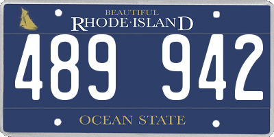 RI license plate 489942