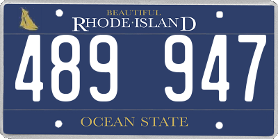 RI license plate 489947