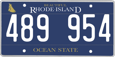 RI license plate 489954