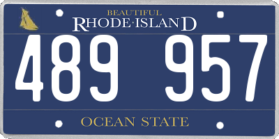 RI license plate 489957