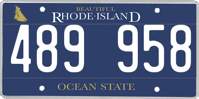 RI license plate 489958