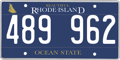 RI license plate 489962