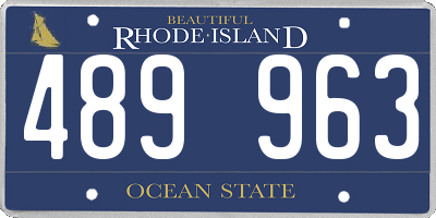 RI license plate 489963