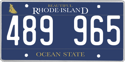 RI license plate 489965