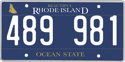 RI license plate 489981