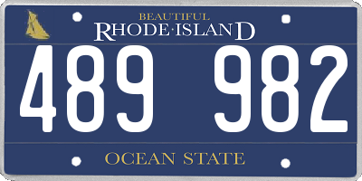 RI license plate 489982
