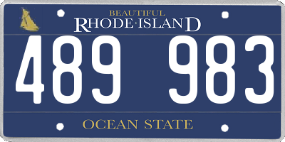RI license plate 489983