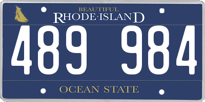 RI license plate 489984
