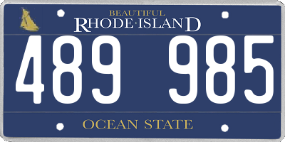 RI license plate 489985