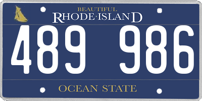 RI license plate 489986