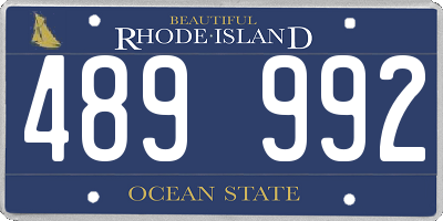 RI license plate 489992