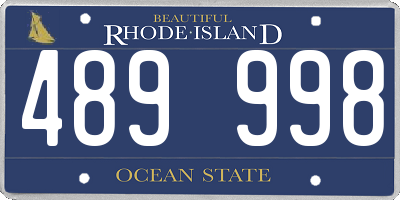 RI license plate 489998