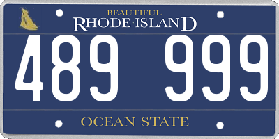 RI license plate 489999