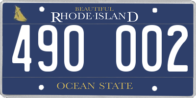 RI license plate 490002