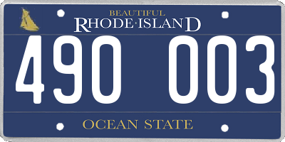 RI license plate 490003