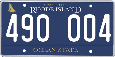 RI license plate 490004