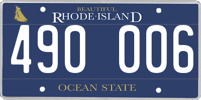 RI license plate 490006