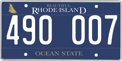 RI license plate 490007
