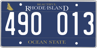 RI license plate 490013