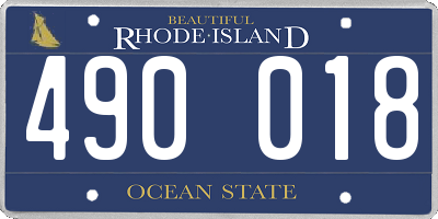 RI license plate 490018