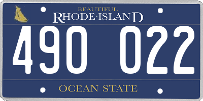 RI license plate 490022
