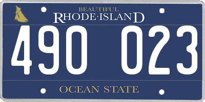 RI license plate 490023