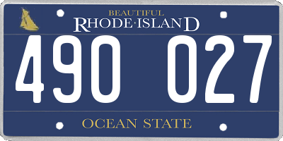 RI license plate 490027