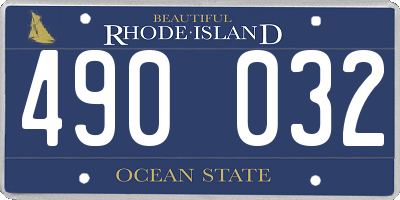 RI license plate 490032