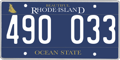 RI license plate 490033