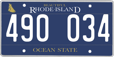 RI license plate 490034