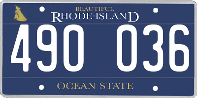 RI license plate 490036