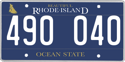 RI license plate 490040