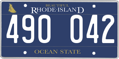 RI license plate 490042