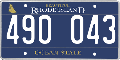 RI license plate 490043