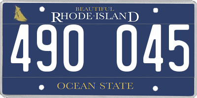 RI license plate 490045