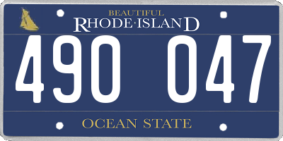 RI license plate 490047