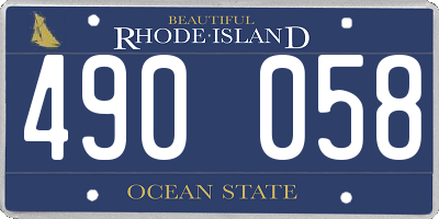 RI license plate 490058