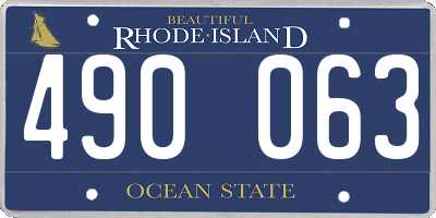 RI license plate 490063