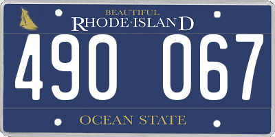 RI license plate 490067