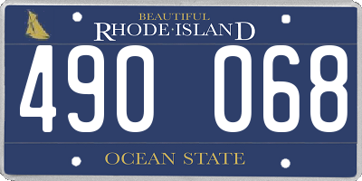 RI license plate 490068