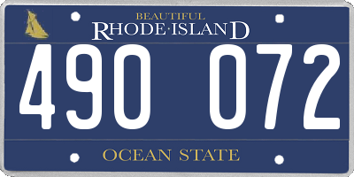 RI license plate 490072