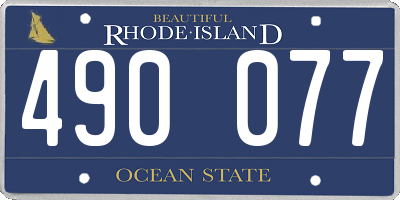 RI license plate 490077
